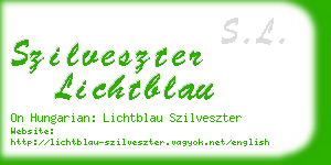 szilveszter lichtblau business card